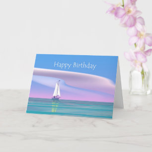 Blue Sky Sailing Birthday Kaart