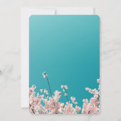 Blue sky sakura bloesem veer baby shower kaart (Achterkant)