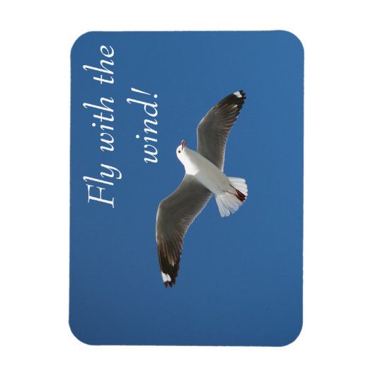 Blue Sky Seagull Fly Foto Magneet (Verticaal)
