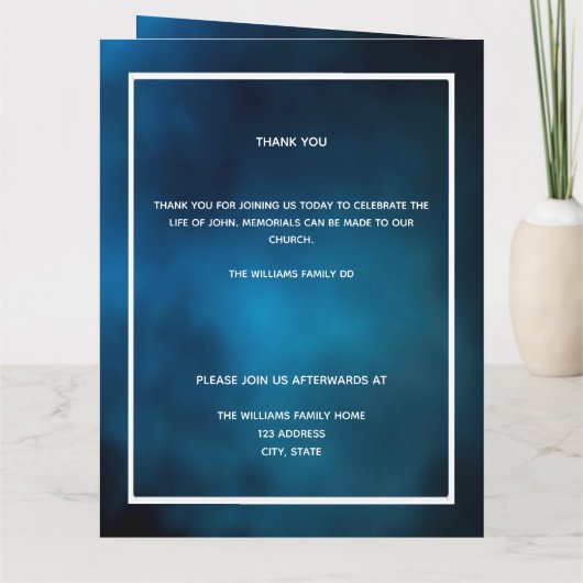 Blue sky Silver Bedankkaart (Achterkant)