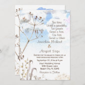 Blue Sky Simple Botanical Garden Christelijk Weddi Kaart (Voorkant / Achterkant)