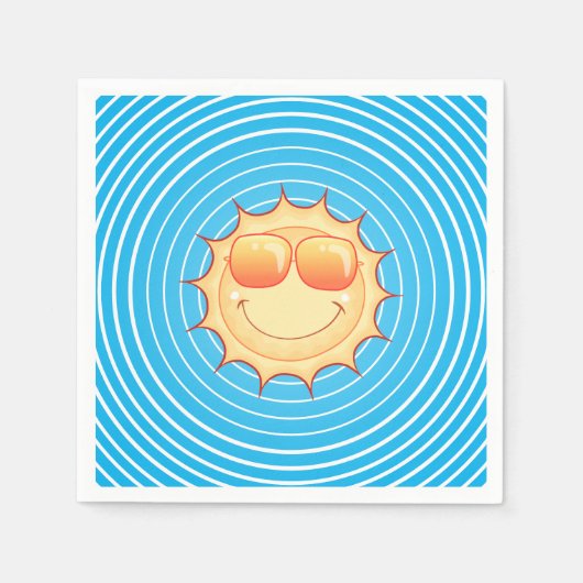 Blue Sky Smiling Sun Servet (Voorkant)