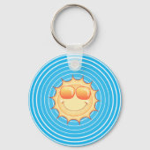 Blue Sky Smiling Sun Sleutelhanger (Voorkant)