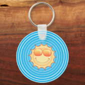 Blue Sky Smiling Sun Sleutelhanger (Voorkant)