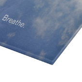 Blue Sky & Soft Clouds "Breathe" Glass Snijplank (Hoek)