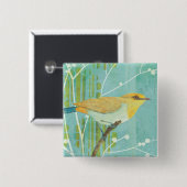 Blue Sky Songbird Vierkante Button 5,1 Cm (Voorkant /achterkant)