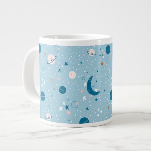 Blue Sky & Space Pattern Grote Koffiekop (Links)