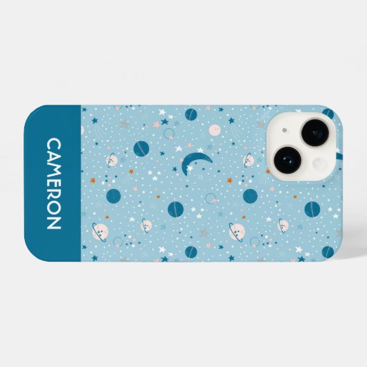 Blue Sky & Space Pattern iPhone Hoesje (Achterkant horizontaal)