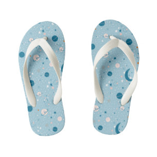Blue Sky & Space Pattern Kinder Teenslippers