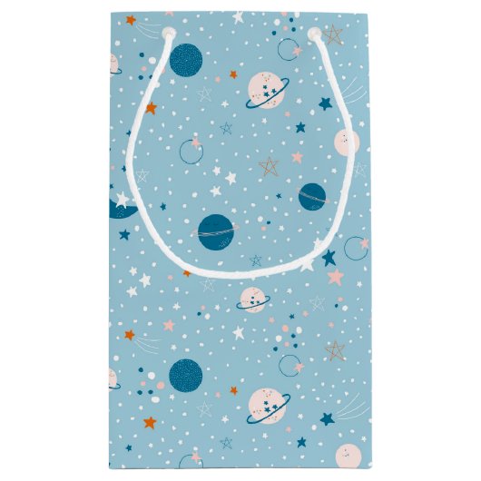 Blue Sky & Space Pattern Klein Cadeauzakje (Achterkant)