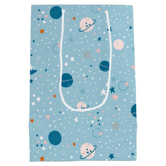 Blue Sky & Space Pattern Medium Cadeauzakje (Achterkant)