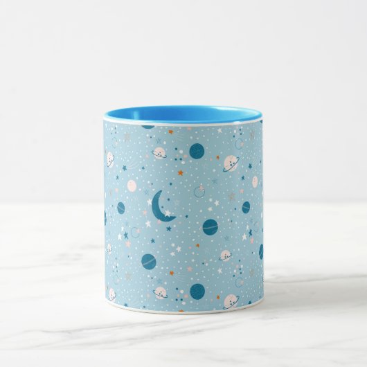 Blue Sky & Space Pattern Mok (Midden)