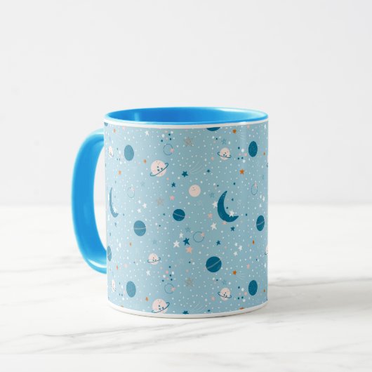 Blue Sky & Space Pattern Mok (Voorkant links)