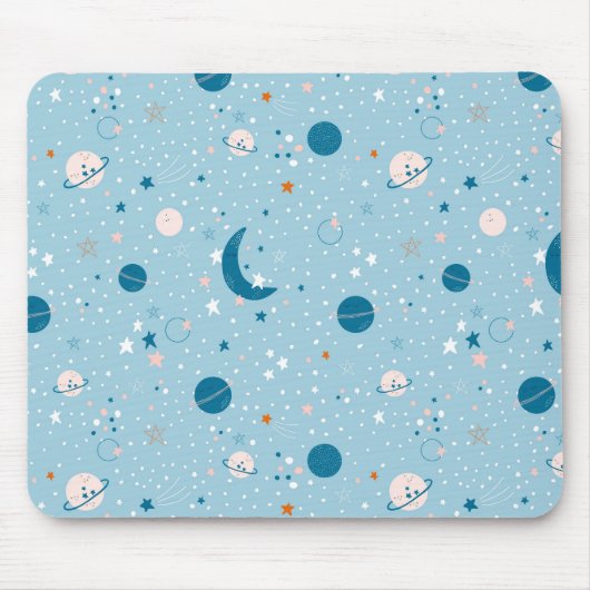 Blue Sky & Space Pattern Muismat (Voorkant)