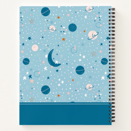 Blue Sky & Space Pattern Notitieboek (Achterkant)