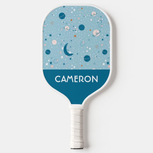 Blue Sky & Space Pattern Pickleball Paddle (Voorkant)