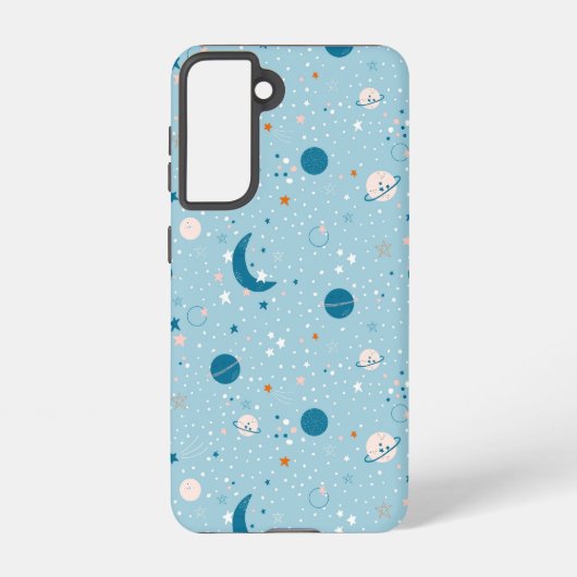 Blue Sky & Space Pattern Samsung Galaxy Hoesje (Achterkant)