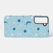 Blue Sky & Space Pattern Samsung Galaxy Hoesje (Achterkant horizontaal)