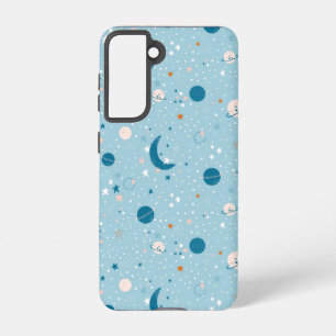 Blue Sky & Space Pattern Samsung Galaxy Hoesje