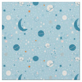 Blue Sky & Space Pattern Stof (Close Up)