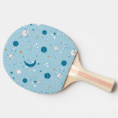 Blue Sky & Space Pattern Tafeltennisbatje (Zijkant)