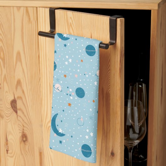 Blue Sky & Space Pattern Theedoek (Derde Gevouwen)