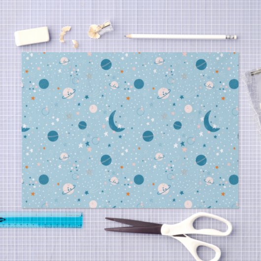 Blue Sky & Space Pattern Tissuepapier (Craft)