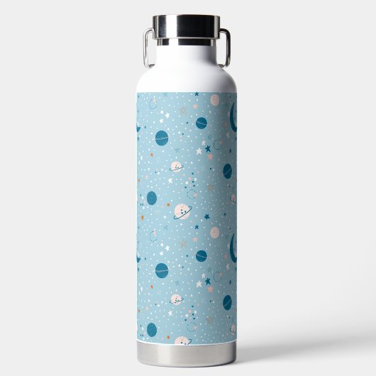 Blue Sky & Space Pattern Waterfles (Voorkant)