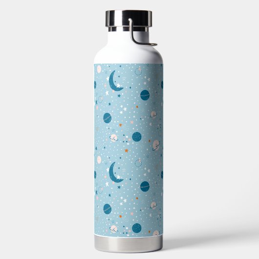 Blue Sky & Space Pattern Waterfles (Links)