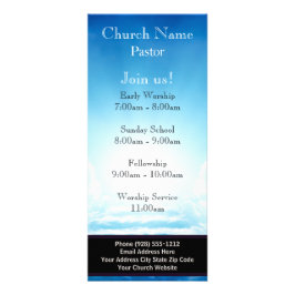 Blue Sky Stairs Church Rack Kaart, Join Us Service Reclamekaart