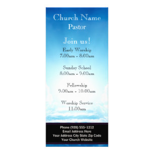 Blue Sky Stairs Kerk Rack Card, Doe mee aan onze d Reclamekaart