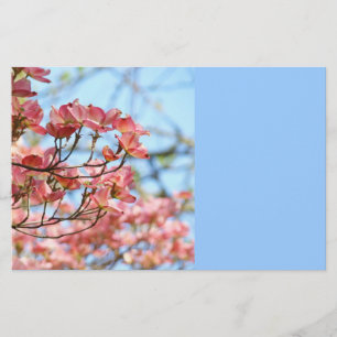 Blue Sky Stationery aangepaste Roze Dogwood Bloeme Briefpapier