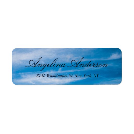 Blue Sky stijlvol elegant handschrift modern Etiket (Voorkant)