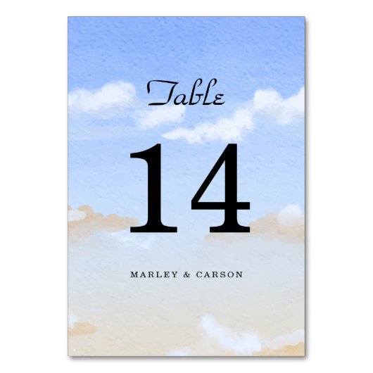 Blue Sky Summer Beach bruiloft Kaart (Voorkant)