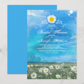 Blue Sky & Summer Meadow Daisies vrijgezellenfeest Kaart (Voorkant / Achterkant)