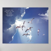 Blue Sky Sunlight Seagulls Inspirational Quote Poster (Voorkant)