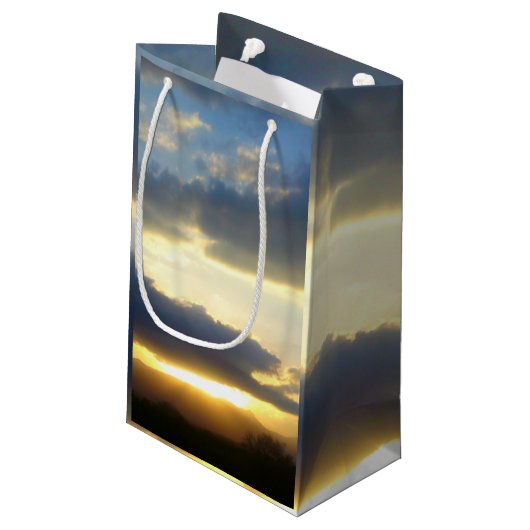 Blue Sky Sunset Gift Bag Klein Cadeauzakje (Achterkant Gekanteld)