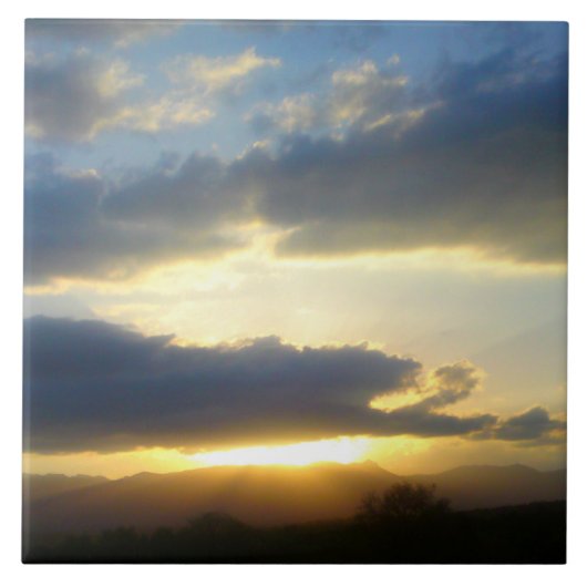 Blue Sky Sunset Tegel Tegeltje (Voorkant)