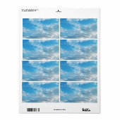 Blue Sky Theme Verzendlabels Etiket (Full Sheet)