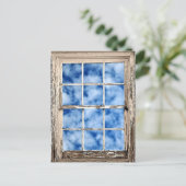 Blue Sky Through Window Briefkaart (Staand voorkant)