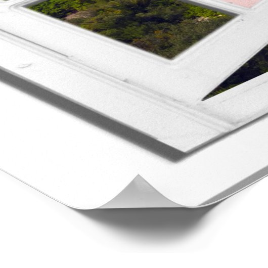 Blue Sky Tranquil Zee Uitzicht Fake Window Poster (Hoek)