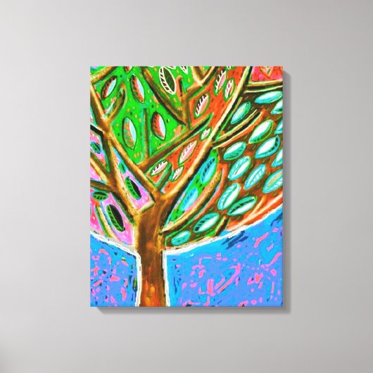 Blue Sky Tree of Life Canvas Afdruk (Voorkant)