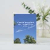 Blue Sky Tree Topjes Inspirerend Quote Briefkaart (Staand voorkant)