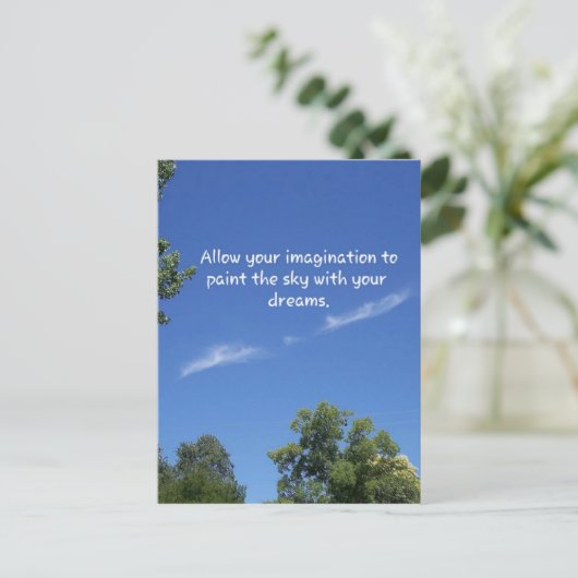 Blue Sky Tree Topjes Inspirerend Quote Briefkaart (Staand voorkant)