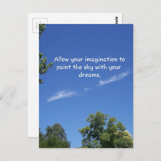 Blue Sky Tree Topjes Inspirerend Quote Briefkaart (Voorkant / Achterkant)