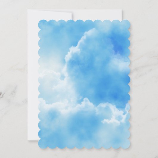 Blue Sky verjaardagsfeestje uitnodigen Kaart (Achterkant)