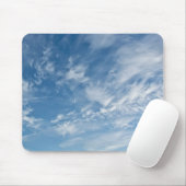Blue Sky Verspreid Wit Wolken Blauw Patroon Muismat (Met muis)