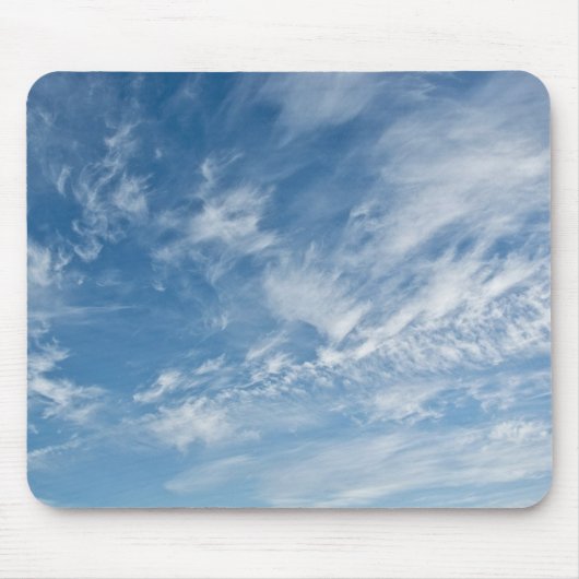 Blue Sky Verspreid Wit Wolken Blauw Patroon Muismat (Voorkant)