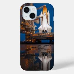 Blue Sky voor Space Shuttle Atlantis Lancering iPhone 15 Case