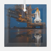 Blue Sky voor Space Shuttle Atlantis Lancering Glas Ornament (Voorkant)